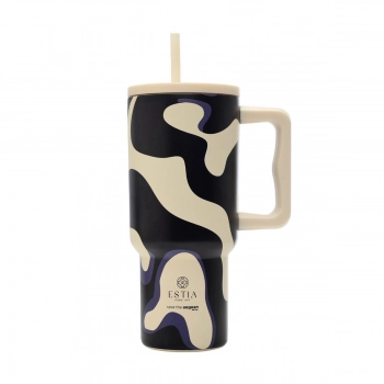 Θερμός Ανοξείδωτος Straw Tumbler XL 14,5x10x22,5εκ.-900ml Bold Drift Save The Aegean Estia 01-36249