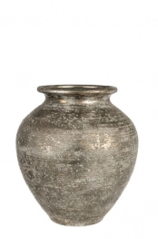 Βάζο Μεταλλικό Αντικέ Ασημί 28,5x28,5x31εκ. Zen Collection 26.16.52809