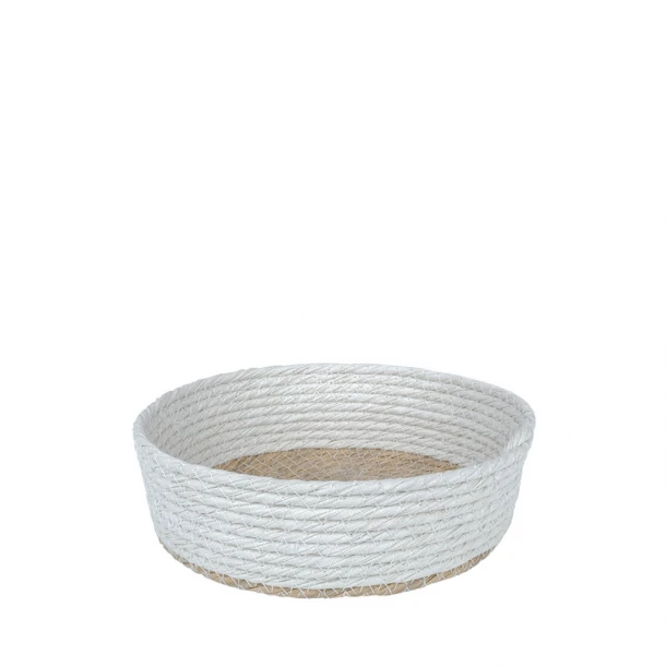 Καλάθι Σερβιρίσματος Rattan Natural-Λευκό 18x6εκ. ESPIEL FEX105