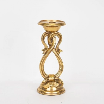 Κηροπήγιο Polyresin Χρυσό 11x11x27εκ. ESTHETI 752-26041