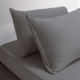 Σετ Σεντόνι Με 2 Μαξιλαροθήκες Βαμβακερό King Με Λάστιχο 180x200+35εκ. Jersey Grey Melinen 20004905