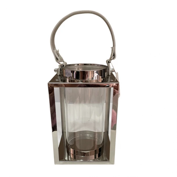 Φανάρι Μεταλλικό Ασημί ESPIEL 14x14x24,8εκ. DWAA1008