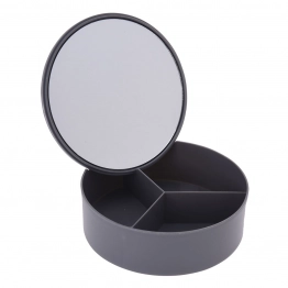 Κουτί Αποθήκευσης PP Με Καθρέπτη Φ15x5,5εκ. Cool Grey-10C MRShome
