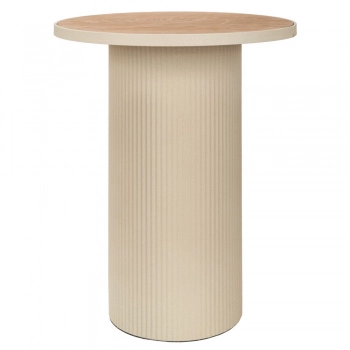 Τραπεζάκι Σαλονιού Μεταλλικό Με Ξύλινη Επιφάνεια Κρεμ 46x46x56εκ. iliadis 92553