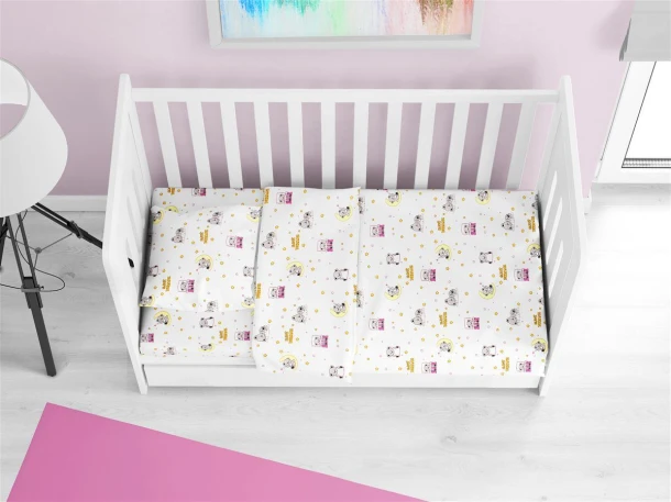 Πάπλωμα Βαμβακερό Κούνιας 120x160εκ. Sweet Dreams 553 White-Pink DimCol