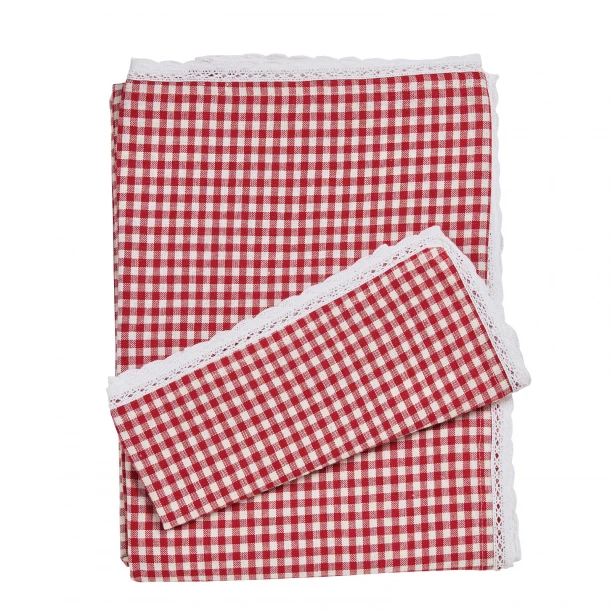 Τραπεζομάντηλο Βαμβακερό Ζακάρ 140x180εκ. Kitchen 0915 Red Das Home