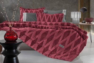 Κουβερτοπάπλωμα 2 Όψεων Ultrasoft Velvet Υπέρδιπλο 220x240εκ. Zadic Bordeaux Guy Laroche