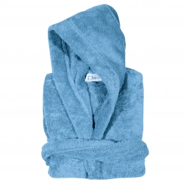 Μπουρνούζι Ενηλίκων Βαμβακερό Medium Casual 5908 Ανοιχτό Μπλε Das Home