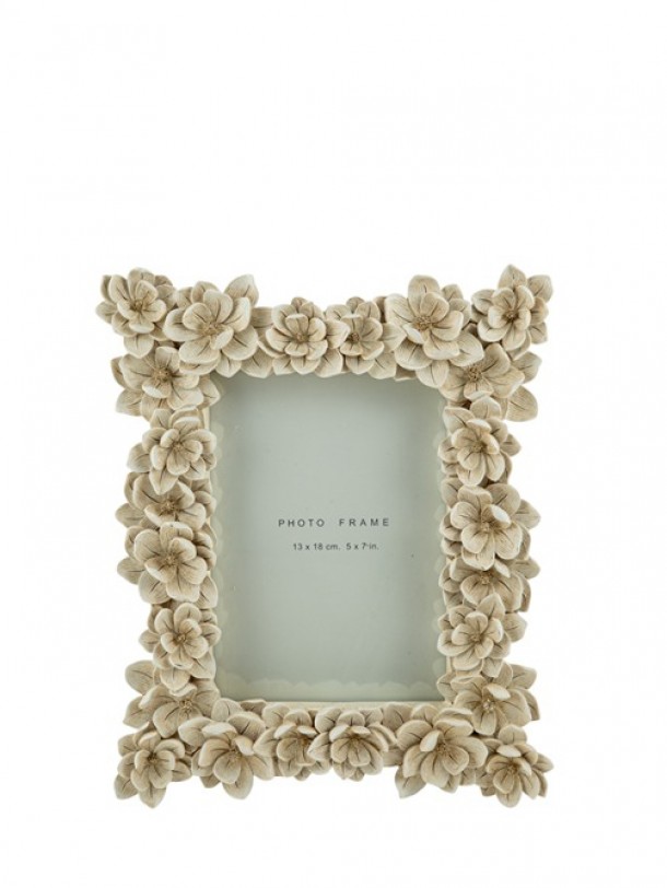 Κορνίζα Polyester Με Λουλούδια Μπεζ 13x18εκ. Zen Collection 25.50.52351