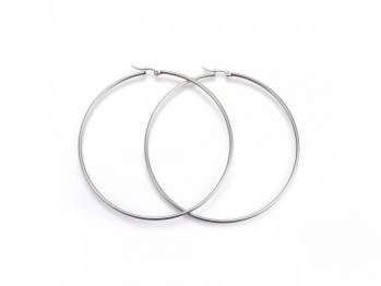 Σκουλαρίκια Κρίκοι Ανoξείδωτο Ατσάλι Ασημί 7εκ. 24-6028