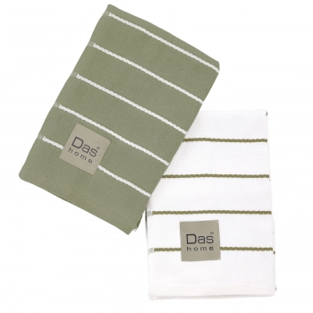 Ποτηρόπανο Σετ 2τμχ Βαμβακερό 40x60εκ. Kitchen 0885 Olive Das Home