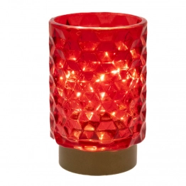 Κηροπήγιο Led Γυάλινο Κόκκινο 8,5x13εκ. iliadis 87077