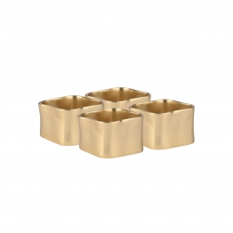 Δαχτυλίδι Πετσέτας Σετ 4τμχ Κρίκος Μεταλλικό Χρυσό 4,5x3εκ. Estia 07-36874