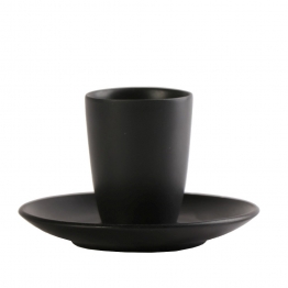 Φλυτζάνι Espresso Με Πιατάκι Πορσελάνης Morgan Black ESPIEL 80ml-12x12x7εκ. OW2053K6