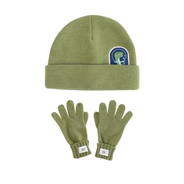 Σετ Σκουφάκι Με Γαντάκια Πλεκτά 2-4 Ετών Dino FlapjackKids FJKKS973M