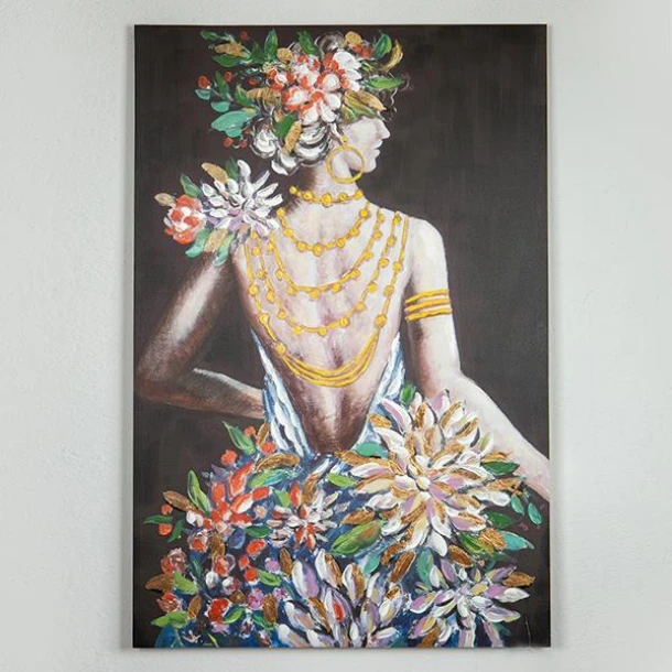 Πίνακας Καμβάς Γυναίκα Με Λουλούδια 80x3,5x120εκ. ESTHETI 755-12019