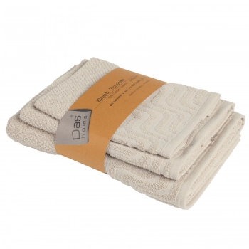 Σετ Πετσέτες 3τμχ Polycotton Best 0880 Beige Das Home