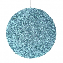 Χριστουγεννιάτικη Μπάλα Polyfoam Γαλάζια Glitter 10εκ. iliadis 83512