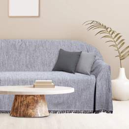 Ριχτάρι Βαμβακερό Διθέσιος 180x250εκ. Throws Line 0259 Μαύρο Das Home