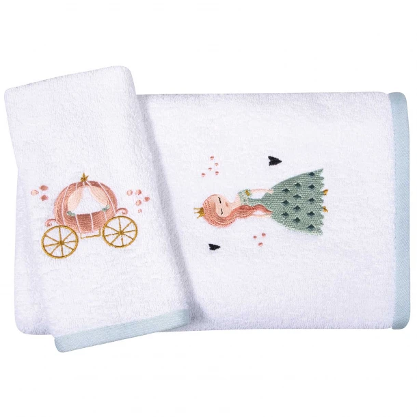 Σετ Πετσέτες 2τμχ Βαμβακερές Με Κέντημα Essential 8865 Mint Greenwich Polo Club