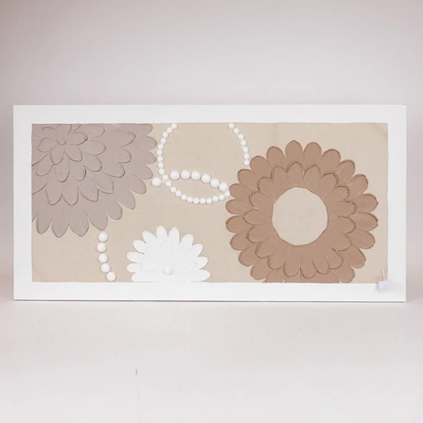 Πίνακας Καμβάς Λουλούδια Μπεζ-Λευκός-Καφέ 120x3x60εκ. ESTHETI 812-20044