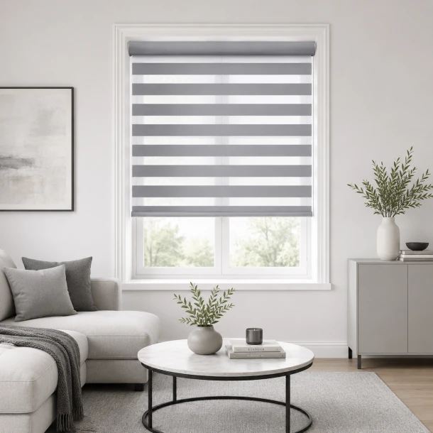 Double Ρόλερ Ρυθμιζόμενης Σκίασης Polyester 80x230εκ. Grey MRShome GR080230