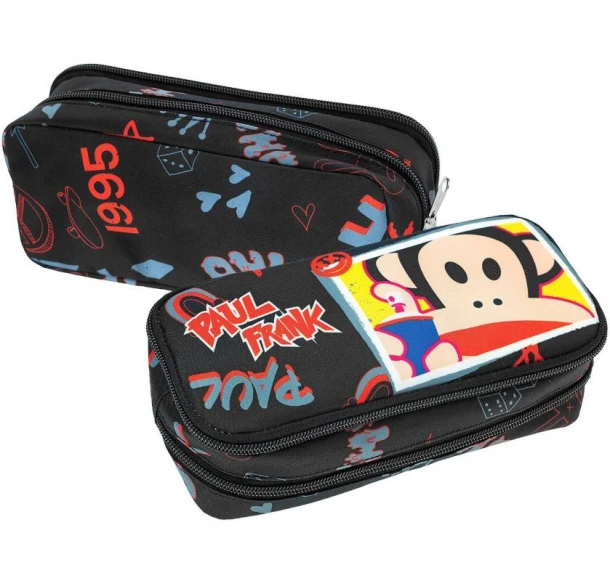 Κασετίνα Βαρελάκι Με 2 Θήκες Paul Frank Graffiti 23x10x6εκ. Gim 50-3690