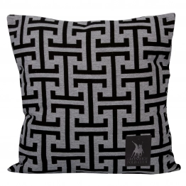Διακοσμητικό Μαξιλάρι Polycotton 40x40εκ. Throws 3901 Μαύρο-Γκρι Greenwich Polo Club