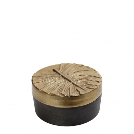 Διακοσμητικό Κουτί Με Καπάκι Αλουμινίου Γκρι-Χρυσό ESPIEL 16,5x8εκ. DEP131