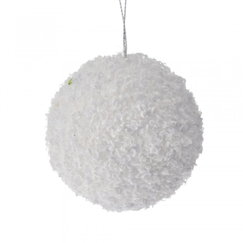 Χριστουγεννιάτικη Μπάλα Polyfoam Λευκή Glitter 6εκ. iliadis 83483