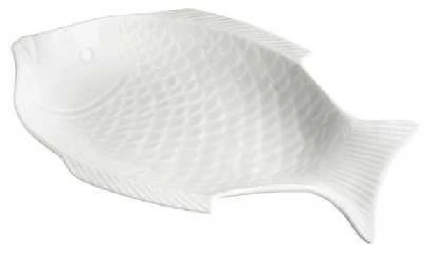 Πιατέλα Σερβιρίσματος Πορσελάνης 16εκ. Ψάρι Λευκή Oriana Ferelli PR0PG9016