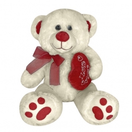 Αρκουδάκι Λούτρινο Με Καρδιά & Κορδέλα 35εκ. ToyMarkt 79-505