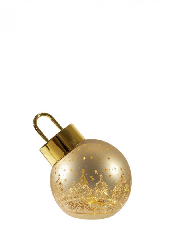 Χριστουγεννιάτικη Διακοσμητική Μπάλα Γυάλινη Με Led Χρυσή 10x12εκ. Zen Collection 25.39.51838