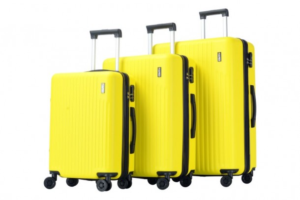Βαλίτσες Σετ 3τμχ Με Ρόδες Amber AM1004/3 Yellow