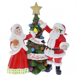 Χριστουγεννιάτικο Διακοσμητικό Polyresin Δέντρο Με Mr&Mrs Santa 27x16x30εκ. iliadis 82143