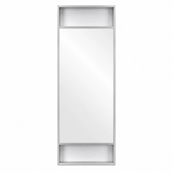 Καθρέπτης Με Πλαίσιο Αλουμινίου Chrome Με Δύο Ραφάκια 40x5x120εκ. MRShome MRS4601004