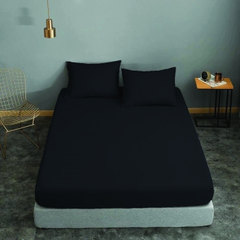 Σεντόνι Μεμονωμένο Polycotton Μονό 160x240εκ. Black Komvos Home 7002171-54