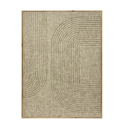 Πίνακας Με Ξύλινη Κορνίζα Και 3D Ύφασμα Μπεζ ESPIEL 60x3x80εκ. NIM112