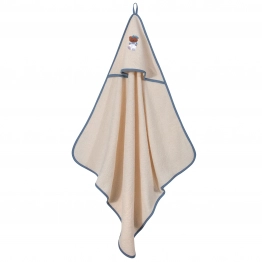 Κάπα Βαμβακερή Με Κέντημα Bebe 80x80εκ. Essential 8842 Λευκό-Μπεζ Greenwich Polo Club