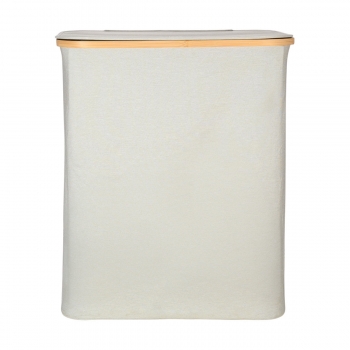 Καλάθι Απλύτων Γκρι Με 2 Mesh Bags & Καπάκι 144lt-56,5x37,5x68εκ. Bamboo Essentials Estia 02-26974