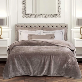Κουβέρτα Βελουτέ Supersoft Υπέρδιπλη 220x240εκ. Essential 3497 Taupe Greenwich Polo Club