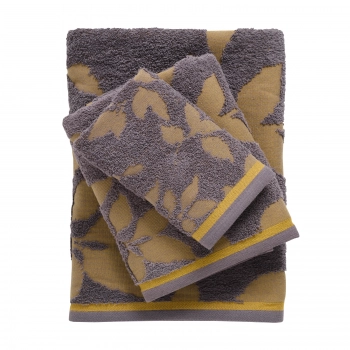Σετ Πετσέτες 3τμχ Βαμβακερές Daily 0754 Ανθρακί-Κίτρινο Das Home