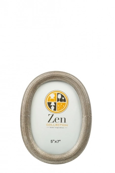 Κορνίζα Polyester Ασημί Οβάλ 13x18εκ. Zen Collection 26.14.52770