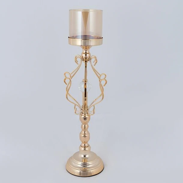 Κηροπήγιο Μεταλλικό Χρυσό 15x42εκ. ESTHETI 752-24095