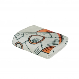 Κουβέρτα Fleece Κούνιας 110x150εκ. Baby Fun 4912 Μπλε-Γκρι-Πορτοκαλί Das Baby