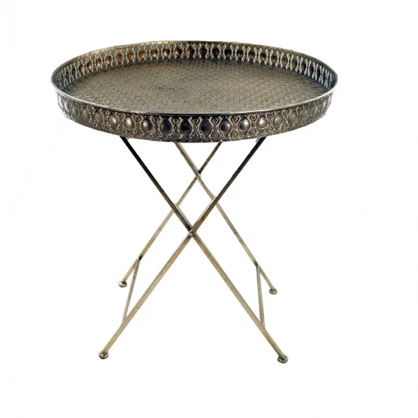 Τραπεζάκι Βοηθητικό Μεταλλικό Χρυσό 51,5x51,5x65,5εκ. ESPIEL GLD103