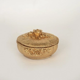 Διακοσμητικό Μπωλ Με Καπάκι Polyresin Χρυσό 13x12,7x8,5εκ. ESTHETI 752-21044