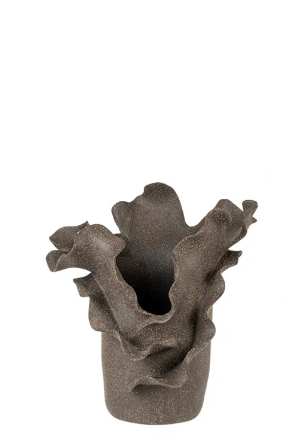 Βάζο Κεραμικό Ακανόνιστο Καφέ 26,5x18x27εκ. Zen Collection 26.22.52960