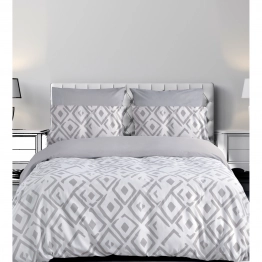 Σετ Σεντόνια Βαμβακερά King 270x290εκ. Romvos 2 Grey Makis Tselios