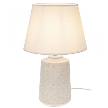 Φωτιστικό Επιτραπέζιο Με Κρεμ Κεραμική Βάση Και Κρεμ Καπέλο 60εκ. iliadis 91581